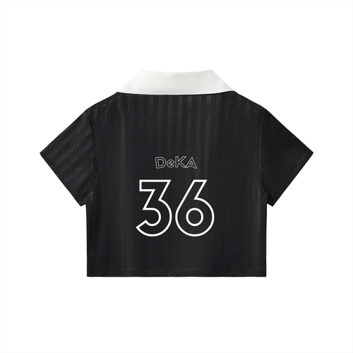 Black and White Cropped Jersey