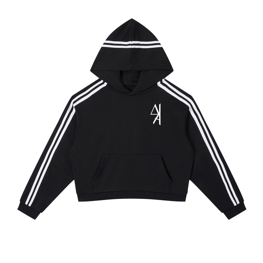 Minimalist Striped Cropped Hoodie