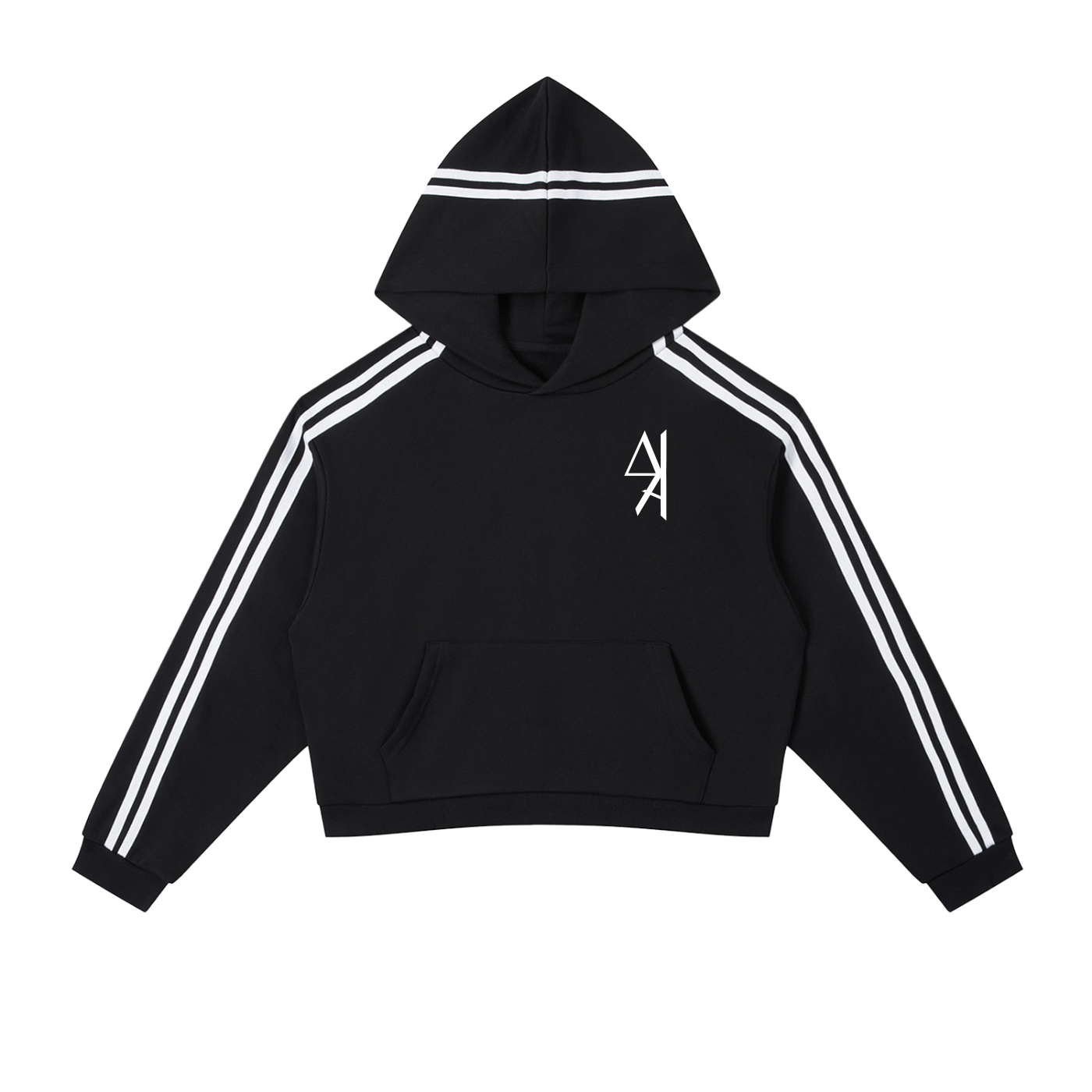 Minimalist Striped Cropped Hoodie