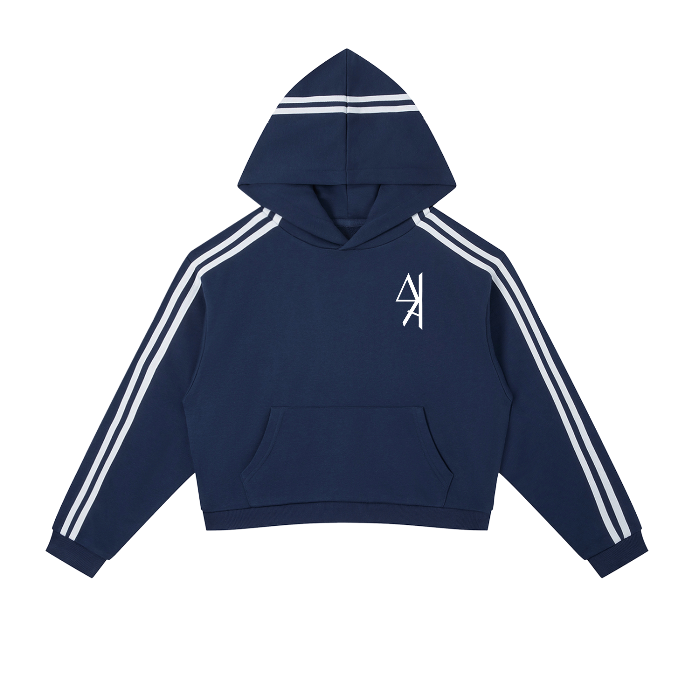 Minimalist Striped Cropped Hoodie
