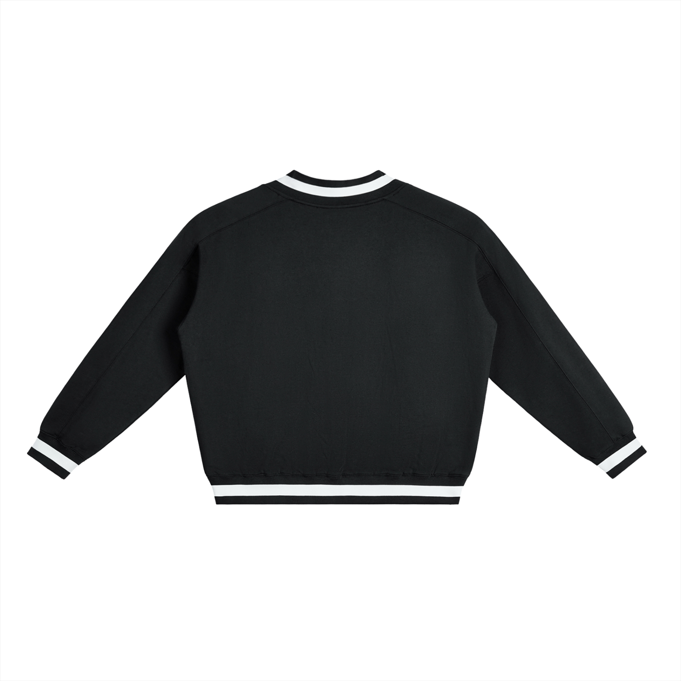 Minimalist V-Neck Contrast Collar Boxy Sweatshirt