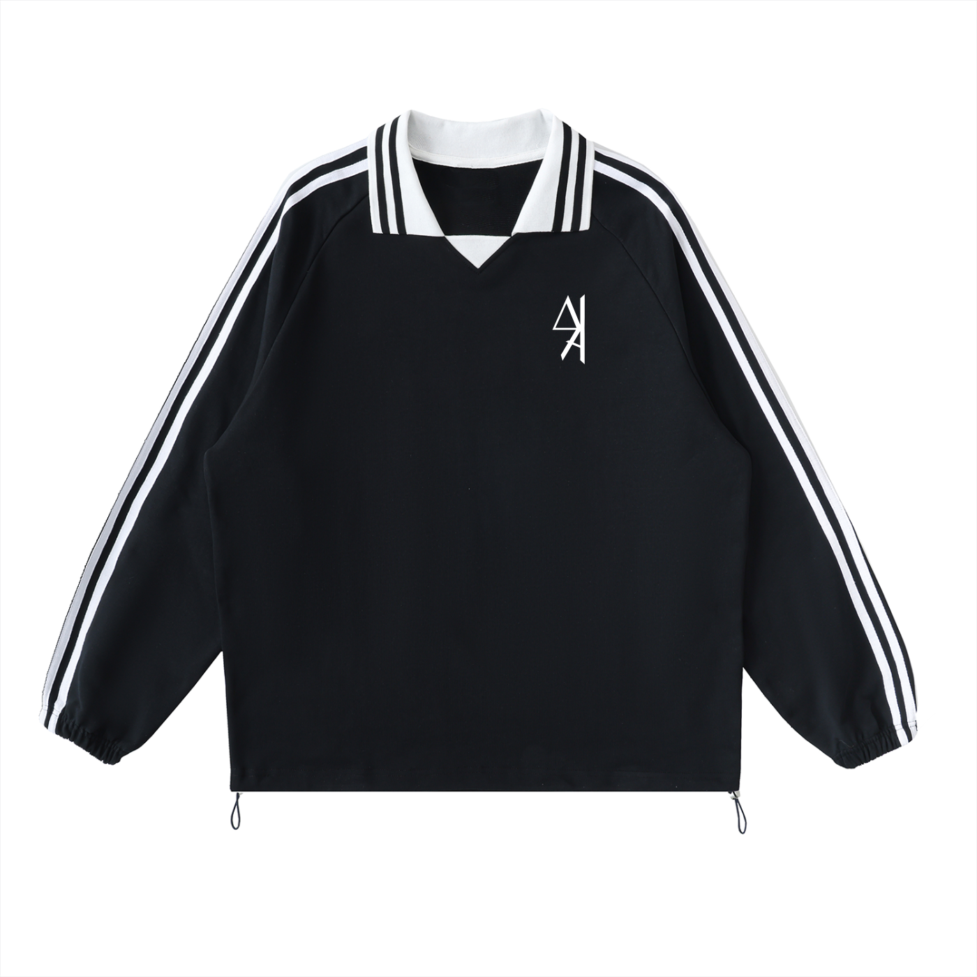 Minimalist Striped Lapel Collar Sweatshirt