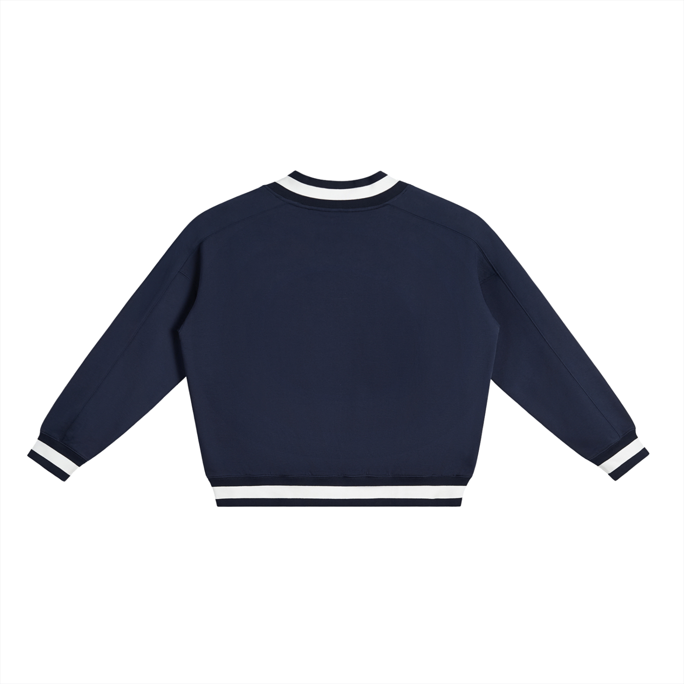 Minimalist V-Neck Contrast Collar Boxy Sweatshirt