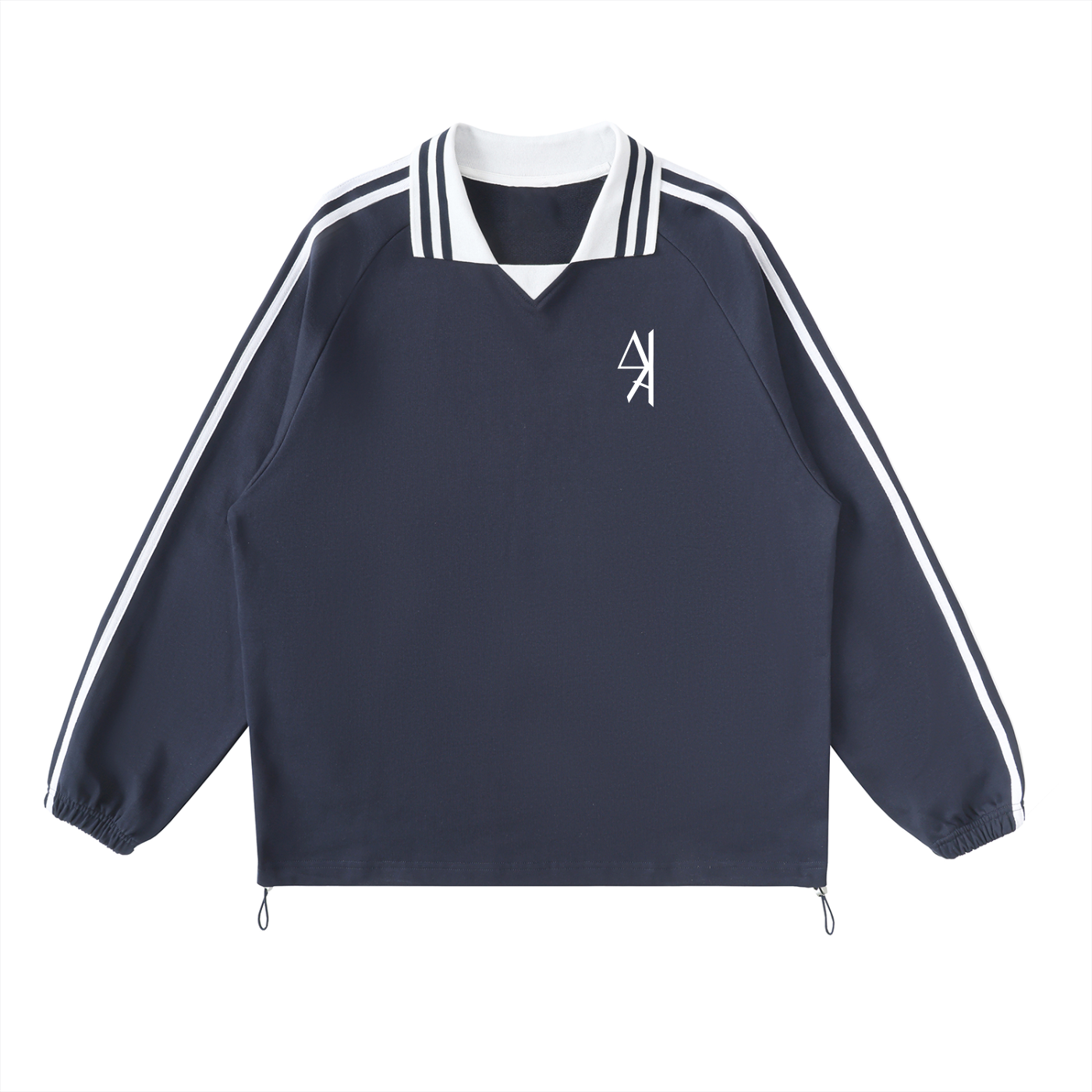 Minimalist Striped Lapel Collar Sweatshirt