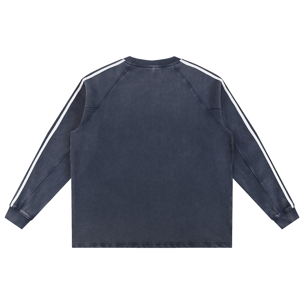 Minimalist Washed Contrast Tape Sweatshirt